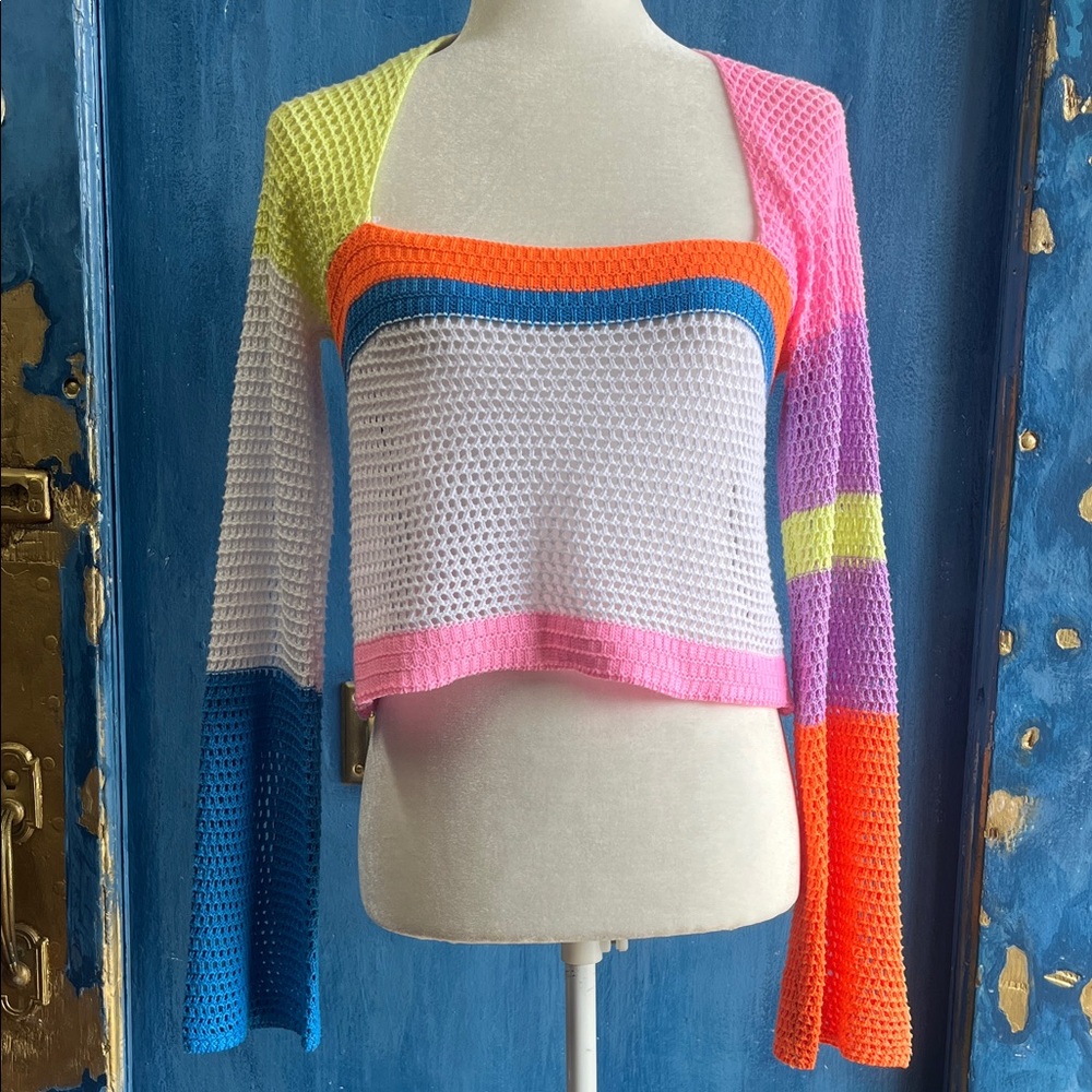 Cotton Colorful Knit Women's Sweater